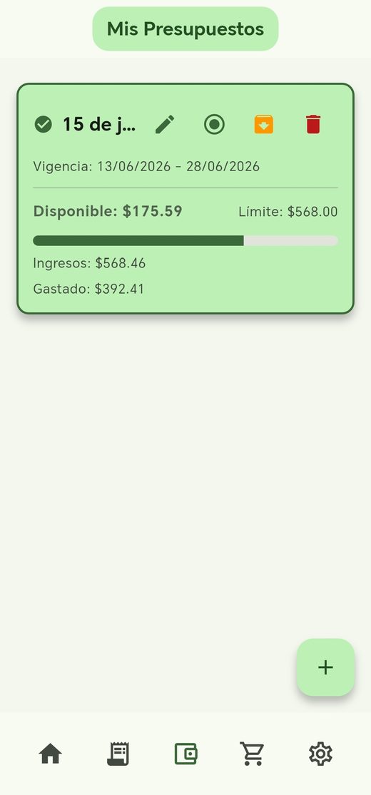 Gestión de presupuestos en Smart Wallet